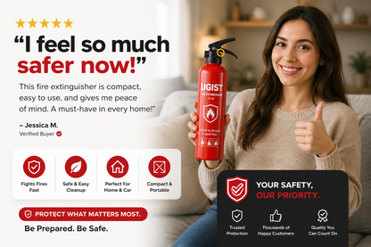 Small Portable Fire Extinguisher - 21 Oz for Home and Car - Quick Emergency Response, Water-Based Solution for Safe and Easy Cleanup